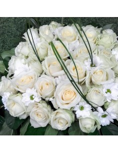 Coussin Carré Roses Blanches